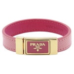 두블레컴퍼니 | WIZWID:위즈위드 - [PRADA:프라다]17f/W 사피아노 금장 팔찌 핑크 1ib113 053 F0442 WIZWID