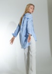 자쿤(jacoon) | WIZWID:위즈위드 - [jacoon:자쿤][5%쿠폰]Back Pleated Pajama Shirts - Light Blue WIZWID
