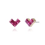 WIZWID:위즈위드 - [GetMeBling:겟미블링][5%쿠폰][임수향,손나은,구하라착용] Heart Lego Earring_Pink WIZWID
