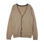WIZWID:위즈위드 - [Sortie:솔티]배색 Y가디건 - Y Line Cardigan (Beige) WIZWID