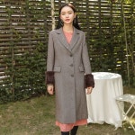 WIZWID:위즈위드 - [NAIN:나인]Wool Herringbone Fur Coats (Ct-1008) WIZWID