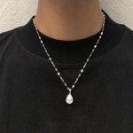 WIZWID:위즈위드 - [August Harmony:어거스트하모니][10%할인+10%쿠폰]Jane Tear Drop Necklace (Silver) WIZWID