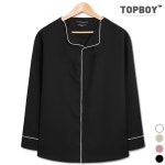 WIZWID:위즈위드 - [TOPBOY:탑보이]오즈 노카라 오버핏 긴팔셔츠 (NJ003) WIZWID