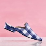 WIZWID:위즈위드 - [att:에이티티][10%할인+10%쿠폰]Mule Slipper  (Blue Gingham) WIZWID