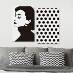 WIZWID:위즈위드 - [ADORARHOUSE:아도라하우스]캔버스액자 일러스트 오드리햅번(블랙) C타입 25x40cm WIZWID