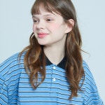 WIZWID:위즈위드 - [OTHERSIDE:아더사이드][Unisex]블랙라인 스트라이프드 폴로 셔츠(Blue) WIZWID