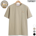 WIZWID:위즈위드 - [TOPBOY:탑보이]웰시코기 자수 오버핏 반팔티 (NJ005) WIZWID