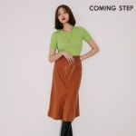 WIZWID:위즈위드 - [COMING-STEP:커밍스텝]커밍스텝 어텀 글로시 스커트 INJ8MSK030 WIZWID