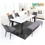 WIZWID:위즈위드 - [kemiaire:케미에르]에반트리 6인 세라믹식탁SET(벤치형) KCE-693B WIZWID