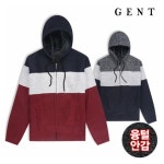 WIZWID:위즈위드 - [G.E.N.T:지이엔티]기모안감 3단 배색 니트 후드 집업 GG9304C WIZWID