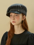 WIZWID:위즈위드 - [Brown Hat:브라운햇]Bulky newsboy cap – Linen, Lamb skin WIZWID