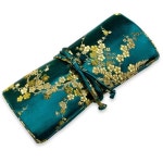 WIZWID:위즈위드 - [Red Blossom:레드블라섬] Jewelry Roll (Large) - Silk Brocade, Peacock  WIZWID