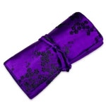 WIZWID:위즈위드 - [Red Blossom:레드블라섬] Jewelry Roll (Large) - Silk Brocade, Rustic Purple WIZWID