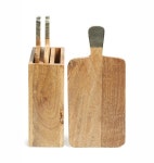 WIZWID:위즈위드 - [Thirstystone:써스티스톤] Urban Farm Mango Wood Serving Boards/Holder WIZWID