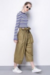 WIZWID:위즈위드 - [Few moda:퓨모다] Paper Bag Cropped Pants In Army Green Crpa001 WIZWID