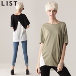 우먼스톡 : 티셔츠, [리스트(LIST)] 뒤 배색 디테일 티셔츠 [리스트(LIST)] 뒤 배색 디테일 티셔츠