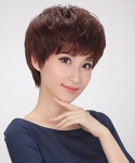 [해외] 가발 풀 가발 고급 가발 의료용 후숀 쇼트 컬  통기 UV컷  어머니의 가발 항균 넷 핸드 메이드 인털 믹스모