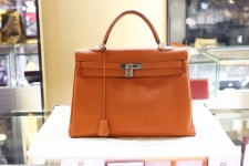 ㅁM각인ㅁ에르메스 켈리35 오렌지 숄더백 버킨백 HERMES