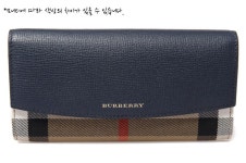 ◆당일◆16S/S 하우스 체크 레더 장지갑 네이비 3992894  Burberry