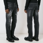 [럭스앤홀릭]국내배송《SALE》W6HD500 워싱 바이커진 Balmain