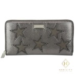 【노빌리티】스텔라맥카트니 스타패치 지퍼 장지갑 블랙 & 루테늄 Stella McCartney 필웨이