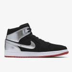 나이키 에어조던 1 미드 블랙 메탈릭실버 남성 / 554724-057 Nike 필웨이