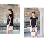 [덴시렌 배색블라우스] 클릭앤퍼니 [덴시렌 배색블라우스]