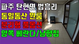 파주 원룸, 탄현면 법흥리 통일동산 헤이리마을 원룸 임대 베란다가 양쪽에 있는 분리형 풀옵션 넓은 남향 집 - kakaoTV 파주 원룸, 탄현면 법흥리... 