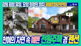 풍부한 계곡 - kakaoTV 강원 평창 천혜의 자연 속 예쁜 전원주택 겸 펜션, 주거+3객실운영, 휴양+요양하면서 수익까지! 풍부한 계곡
