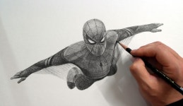 Home) 연필드로잉 1배속 - kakaoTV 스파이더맨(파프롬홈) 그리기/Drawing Spider man(Far From Home) 연필드로잉 1배속