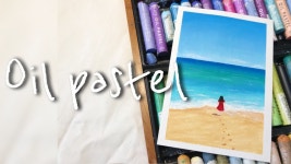바다 풍경화 오일파스텔 그리기 | 문교오일파스텔로 그리는 간단한 풍경화 oil pastel - kakaoTV 바다 풍경화 오일파스텔 그리기... 