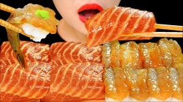 연어장 새우장 먹방 연어초밥 새우초밥 해산물 리얼사운드 먹방 ASMR SEAFOOD 해산물먹방 초밥먹방 - kakaoTV 연어장 새우장 먹방... 