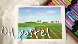 오일파스텔 시골 풍경화 그리기 | 문교오일파스텔로 그리는 풍경화 oil pastel - kakaoTV 오일파스텔 시골 풍경화 그리기... 
