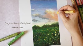 오일파스텔풍경 들꽃 그리기 Painting wildflowers with oil pastel - kakaoTV 오일파스텔풍경 들꽃 그리기 Painting wildflowers... 
