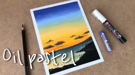 오일파스텔 노을지는 바다 풍경화 그리기 | oil pastel sunset drawing - kakaoTV 오일파스텔 노을지는 바다 풍경화 그리기 | oil... 