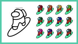 서핑 보드 타는 어몽어스 그리기 │ How to draw Among Us (Surfing) - kakaoTV 서핑 보드 타는 어몽어스 그리기 │ How to draw... 