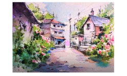 어반스케치 풍경 그리는 과정,이마트 문화센타 강의지점 명일 성남 도농(다산) 상봉 신도림 부천 월계 - kakaoTV 어반스케치  풍경 그리는 과정... 