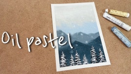 오일파스텔 쉬운 눈내리는 풍경화 그리기 | 오일파스텔 초보 겨울 풍경화 | 문교오일파스텔 oil pastel - kakaoTV 오일파스텔 쉬운 눈내리는... 