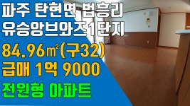 파주 유승앙브와즈, 탄현면 법흥리 통일동산 유승앙브와즈1단지 32평 매매 저층형 전원형아파트 남향집 3층 - kakaoTV 파주 유승앙브와즈... 