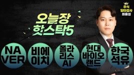 [오늘장핫스탁5] 연휴 앞둔 코스피, 약보합 마감 │ NAVER, 비에이치, 폴라리스AI, 현대바이오랜드 - kakaoTV [오늘장핫스탁5] 연휴 앞둔... 