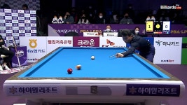 우승재[하이원리조트 PBA 챔피언십 2022] - kakaoTV 2세트 1이닝부터... 밀어쳐서 옆돌리기 성공하는 우승재[하이원리조트 PBA 챔피언십 2022]