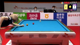 멋진 세워치기를 보여주면서 4연속 득점으로 앞서나가는 김보미[SK... 4연속 득점으로 앞서나가는 김보미[SK렌터카 LPBA 월드챔피언십]