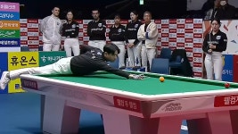 가뭄 속 단비 필요했던 뱅크샷 득점을 성공시키는 김현우1 [웰컴... 뱅크샷 득점을 성공시키는 김현우1 [웰컴저축은행 PBA 팀리그 4R]