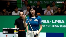 팽팽한 경기 이끄는 정수빈[하나카드 LPBA챔피언십] - kakaoTV 어려운 3뱅크샷 성공하며 팽팽한 경기 이끄는 정수빈[하나카드 LPBA챔피언십]