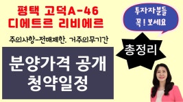 평택 고덕신도시 A-46 대방 디에트르 리비에르 분양가격 공개 및 청약일정 안내, 전매제한, 거주의무기간 있 - kakaoTV 평택 고덕신도시 A-46... 