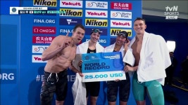[혼성 4x50m 혼계영 결선] 독일, 네덜란드 실격 세계 기록을 1초 이상 줄이며 금메달 차지하는 미국 - kakaoTV [혼성 4x50m 혼계영 결선] 독일... 