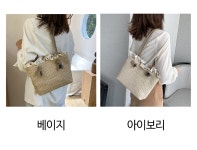 [여름 셔링 라탄 숄더백]