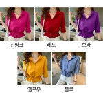 [★수요특가 자정마감 77사이즈만 9990원★◈[당일발송] 비비드 리본 스트랩 카라 블라우스]