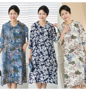 [로즈맘][엄마옷 로즈맘] 자연담은카라인견원피스 - 티몬 [티몬] [로즈맘][엄마옷 로즈맘] 자연담은카라인견원피스
