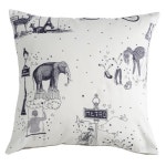 Jaime blanc - 짐블랑 Cushion toile de Jouy grey - 30% sale